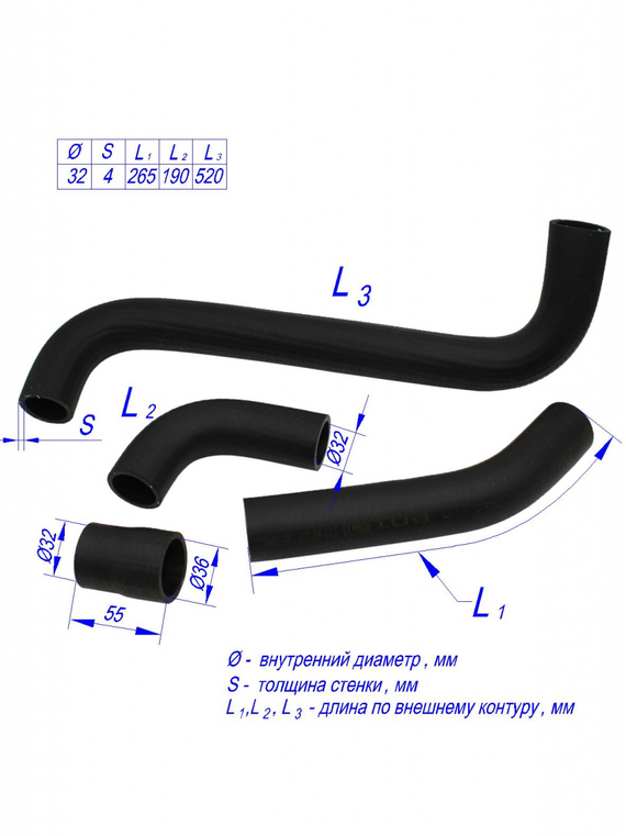 Комплект патрубков радиатора