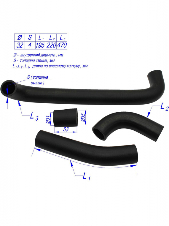 Комплект патрубков радиатора