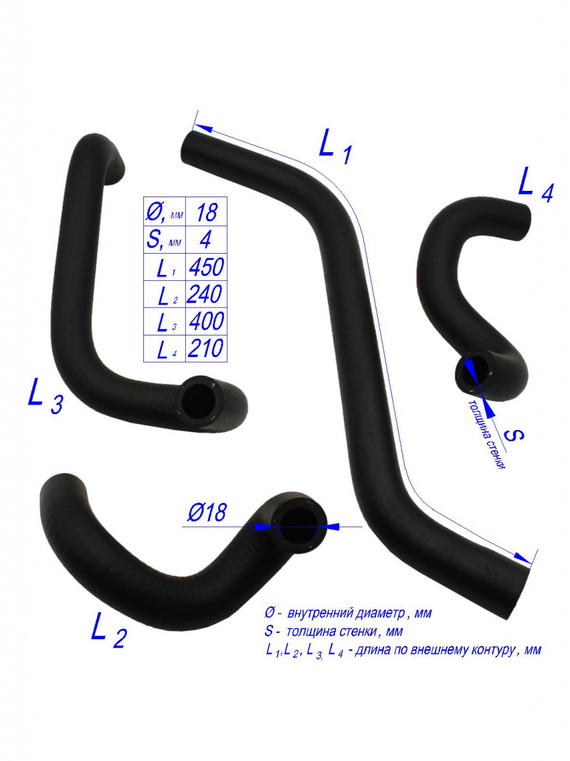 Комплект патрубков отопителя