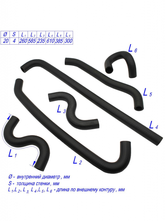 Комплект патрубков отопителя
