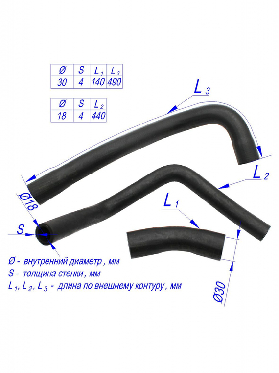 Комплект патрубков радиатора нижний