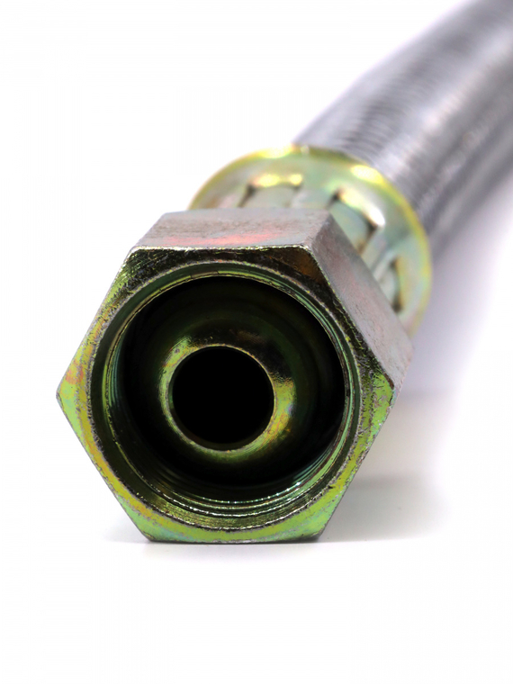 Шланг тормозной передний в металлооплётке (гайка-гайка) L-650 мм